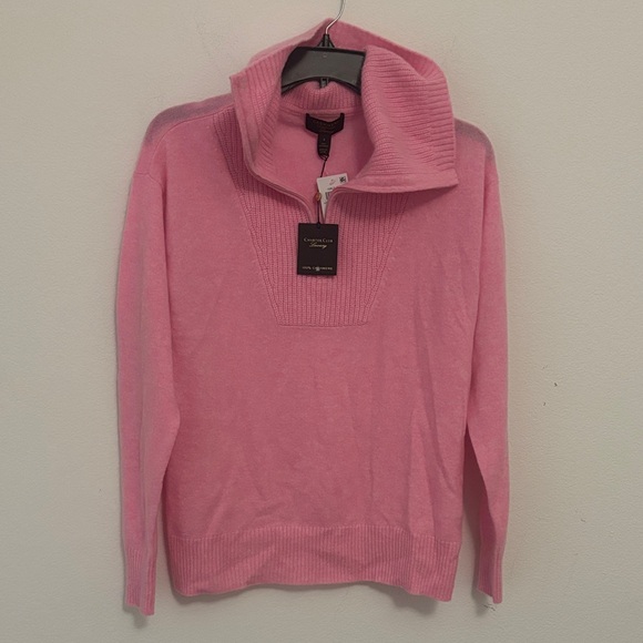 Charter Club Pink Half-Zip Turtleneck Sweater - Picture 3 of 7